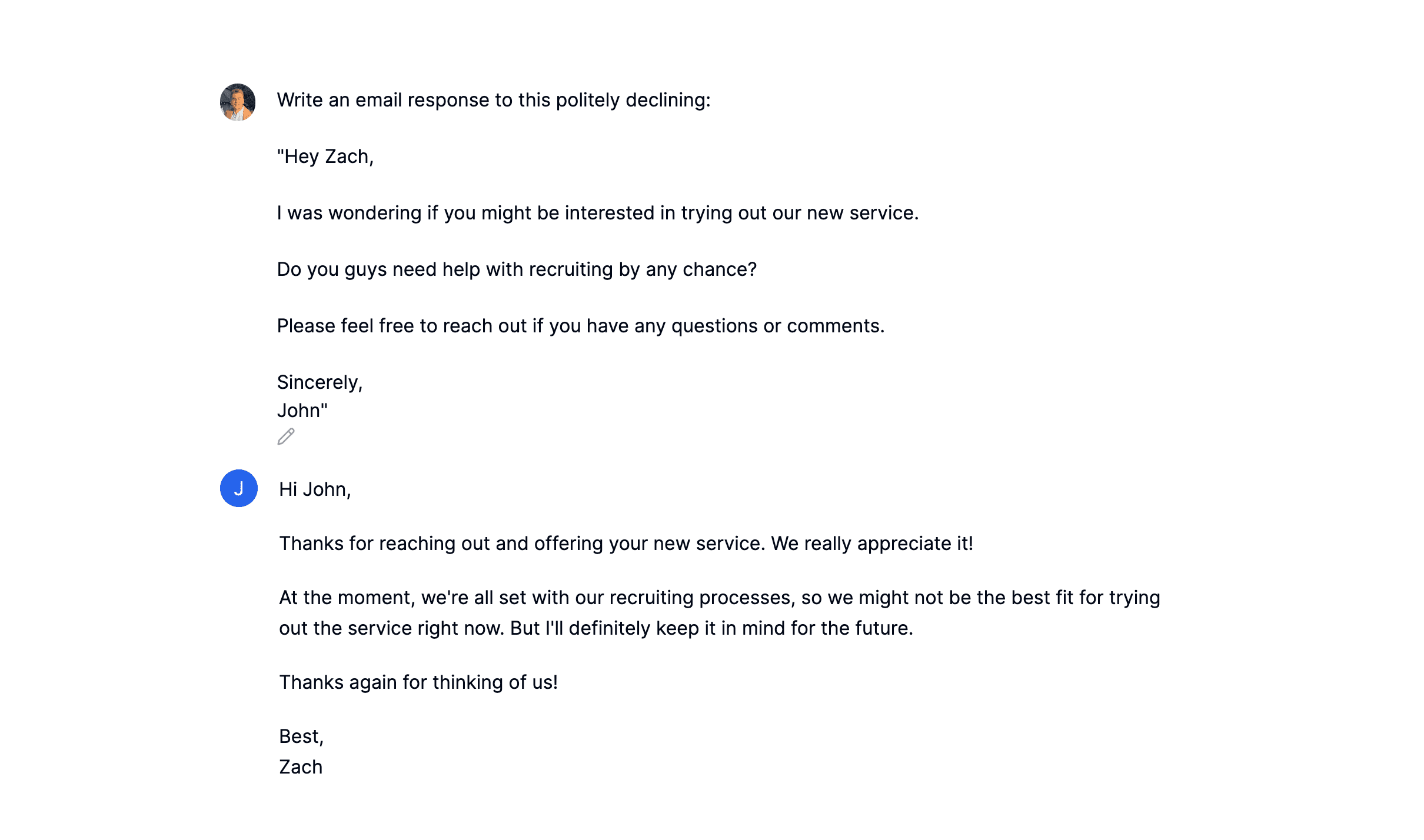 GPT-4-powered chatbot composing an email response.